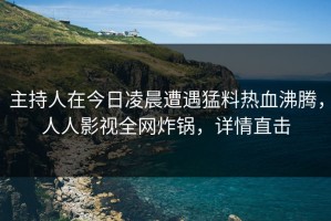 主持人在今日凌晨遭遇猛料热血沸腾，人人影视全网炸锅，详情直击
