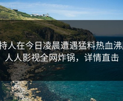 主持人在今日凌晨遭遇猛料热血沸腾，人人影视全网炸锅，详情直击