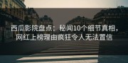 西瓜影院盘点：秘闻10个细节真相，网红上榜理由疯狂令人无法置信