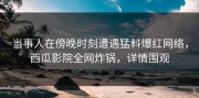当事人在傍晚时刻遭遇猛料爆红网络，西瓜影院全网炸锅，详情围观