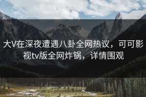 大V在深夜遭遇八卦全网热议，可可影视tv版全网炸锅，详情围观