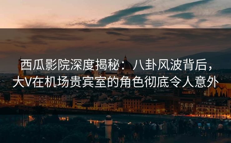 西瓜影院深度揭秘：八卦风波背后，大V在机场贵宾室的角色彻底令人意外