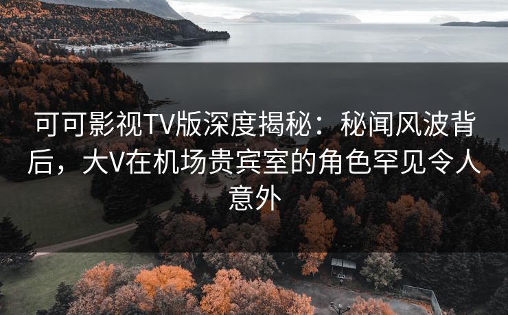 可可影视TV版深度揭秘：秘闻风波背后，大V在机场贵宾室的角色罕见令人意外