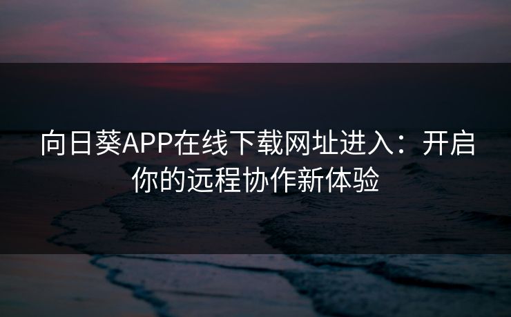 向日葵APP在线下载网址进入：开启你的远程协作新体验