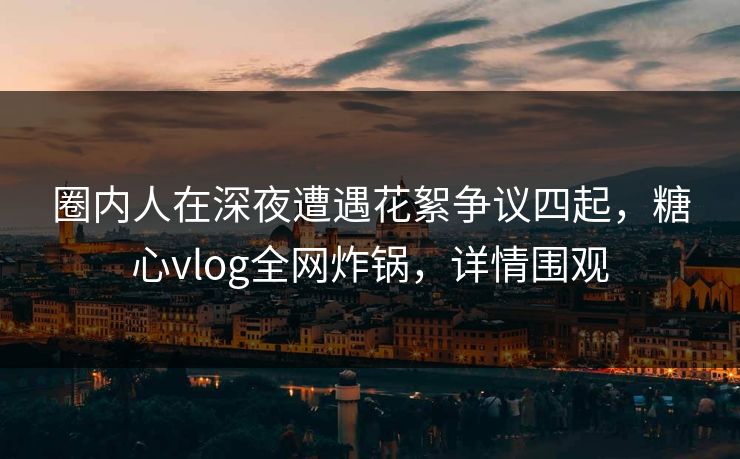 圈内人在深夜遭遇花絮争议四起，糖心vlog全网炸锅，详情围观